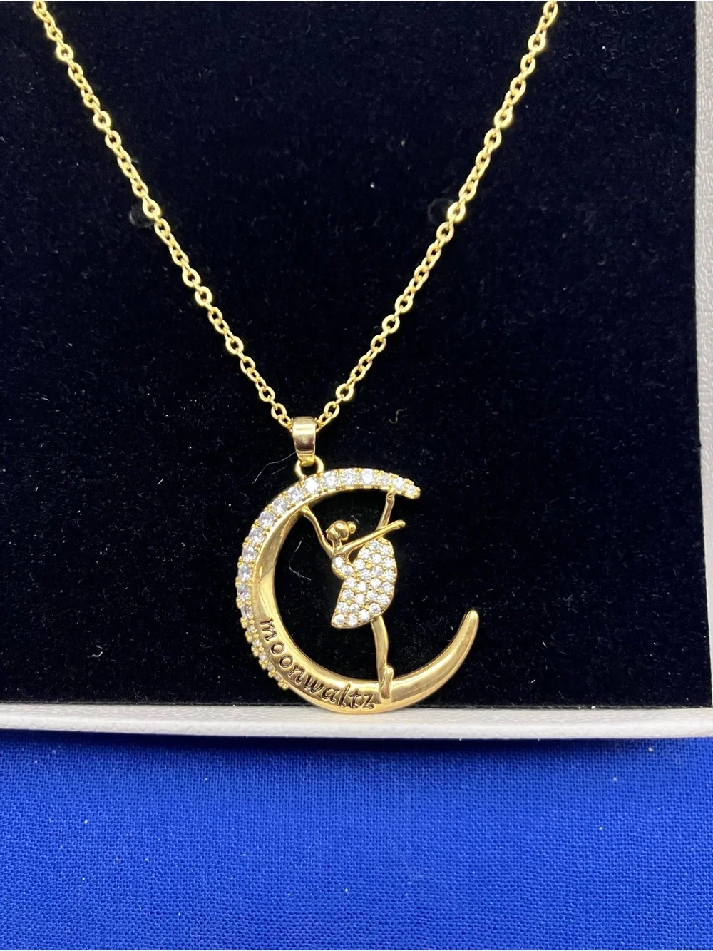 Moonwaltz Gold-Tone Ballerina Crescent Necklace - Gold